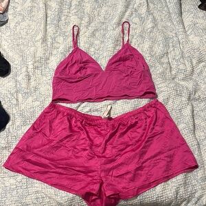 Victoria's Secret Pink Satin Sleepwear Set